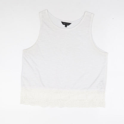 Womens UK Size 12 New Look White Basic Tank