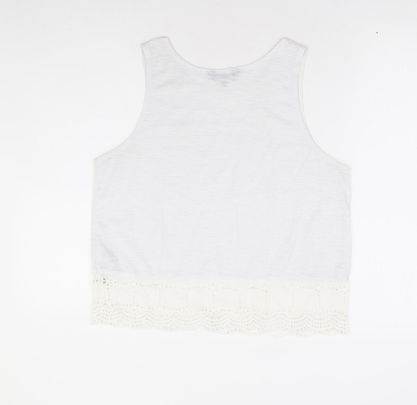 Womens UK Size 12 New Look White Basic Tank