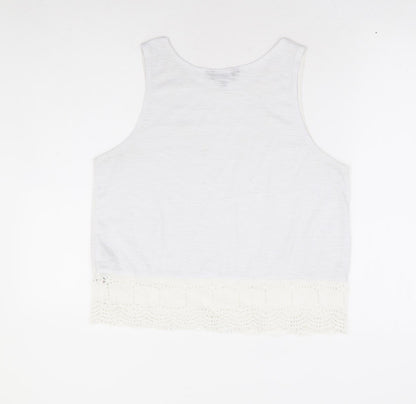 Womens UK Size 12 New Look White Basic Tank