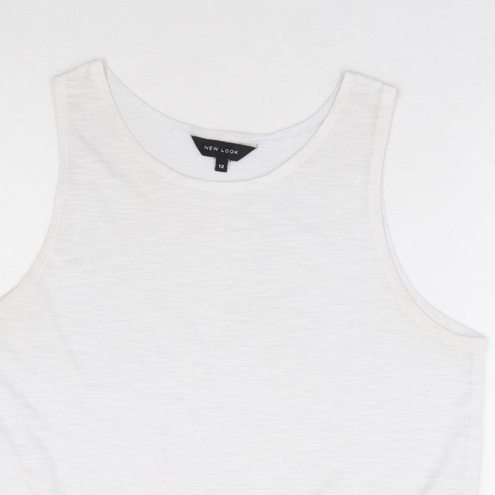 Womens UK Size 12 New Look White Basic Tank
