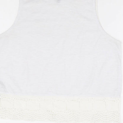 Womens UK Size 12 New Look White Basic Tank
