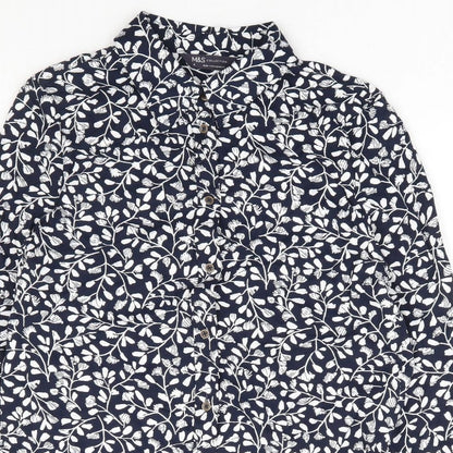 Womens UK Size 6 Marks and Spencer Blue Basic Button-Up