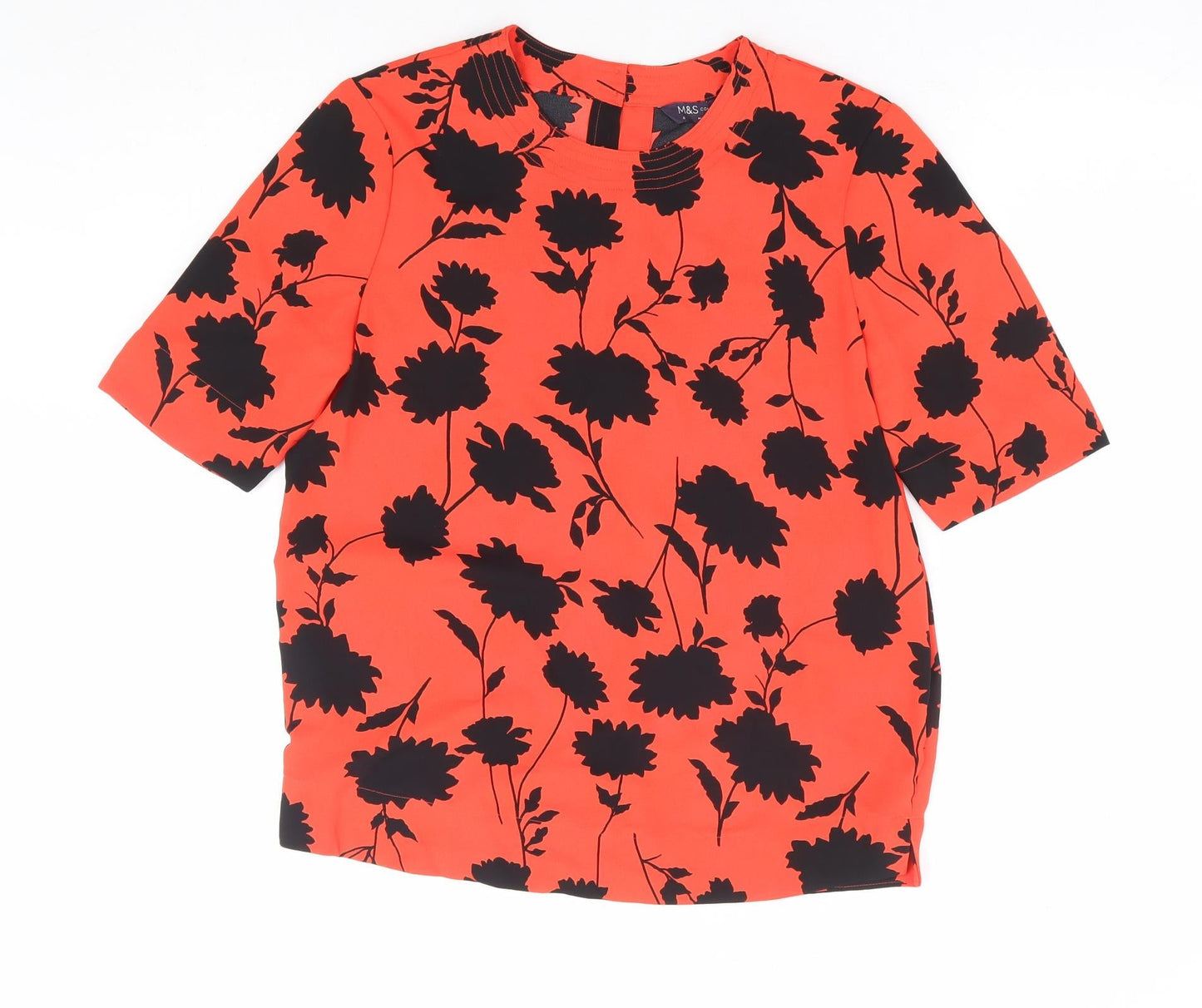 Womens UK Size 6 Marks and Spencer Red Basic T-Shirt
