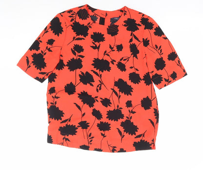 Womens UK Size 6 Marks and Spencer Red Basic T-Shirt
