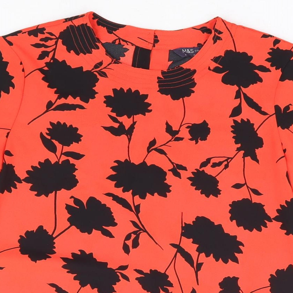 Womens UK Size 6 Marks and Spencer Red Basic T-Shirt