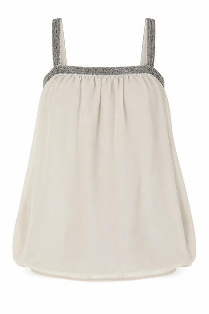 VERO MODA Womens Beige Polyester Mini Size S Square Neck Zip