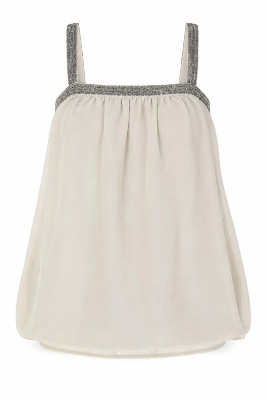 VERO MODA Womens Beige Polyester Mini Size S Square Neck Zip
