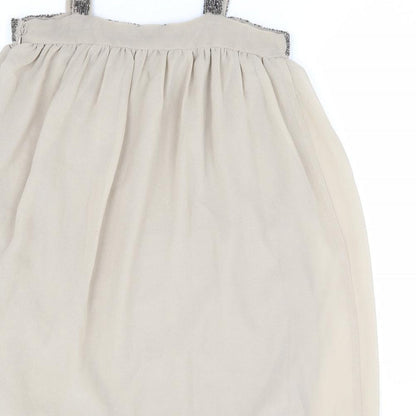 VERO MODA Womens Beige Polyester Mini Size S Square Neck Zip