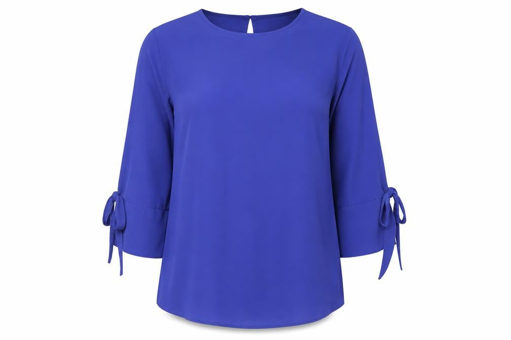 Womens UK Size 8 Papaya Blue Basic Blouse