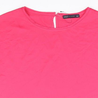 Womens UK Size 8 Marks and Spencer Pink Basic T-Shirt