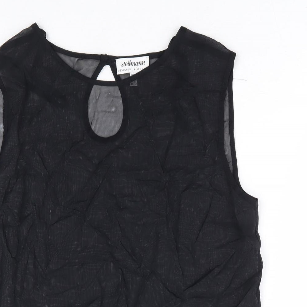 Womens UK Size 12 Steilmann Black Basic Tank