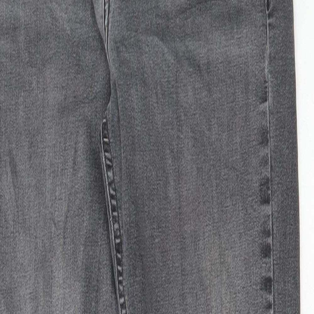 Topshop Womens Grey Cotton Skinny Jeans Size 28 in L32 in Regular Button