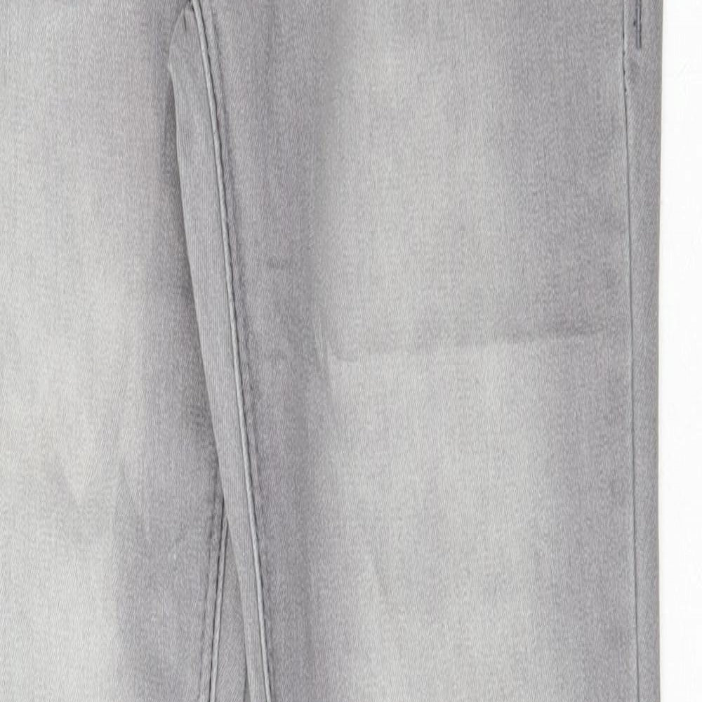 Denim & Co. Womens Grey Cotton Skinny Jeans Size 10 L29 in Regular Button