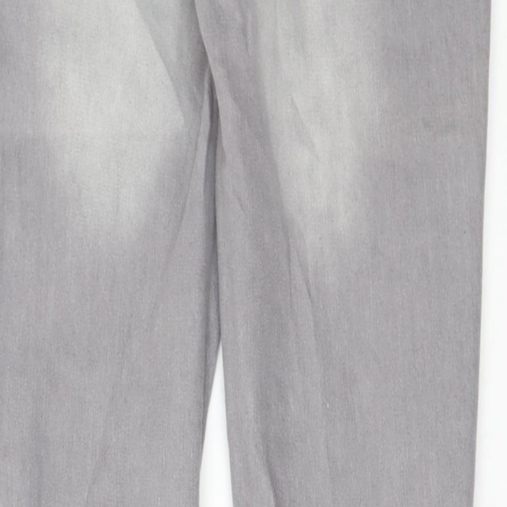 Denim & Co. Womens Grey Cotton Skinny Jeans Size 10 L29 in Regular Button
