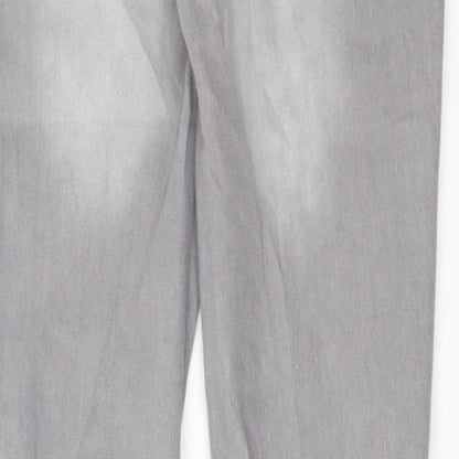 Denim & Co. Womens Grey Cotton Skinny Jeans Size 10 L29 in Regular Button