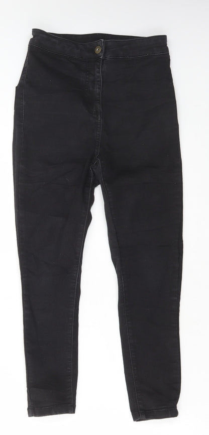 COLLUSION Womens Black Cotton Skinny Jeans Size 26 in L23 in Regular Button