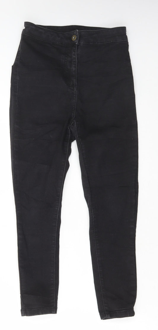 COLLUSION Womens Black Cotton Skinny Jeans Size 26 in L23 in Regular Button