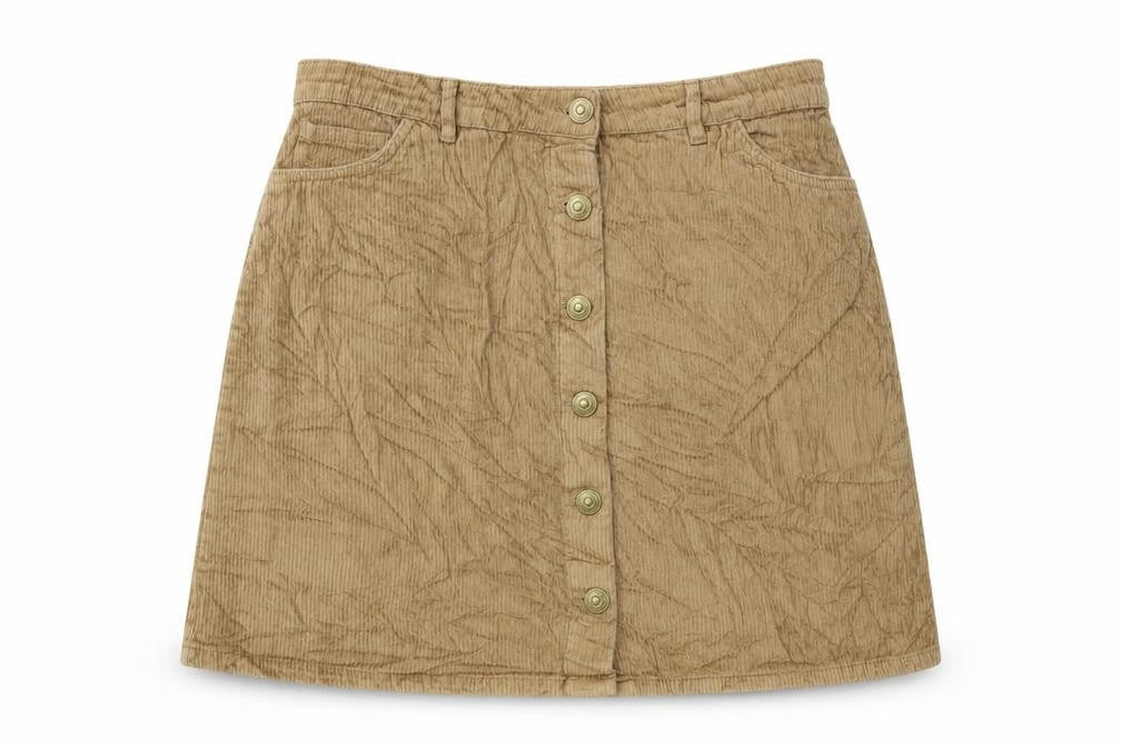 Womens UK Size L Pieces A-Line Corduroy Skirt