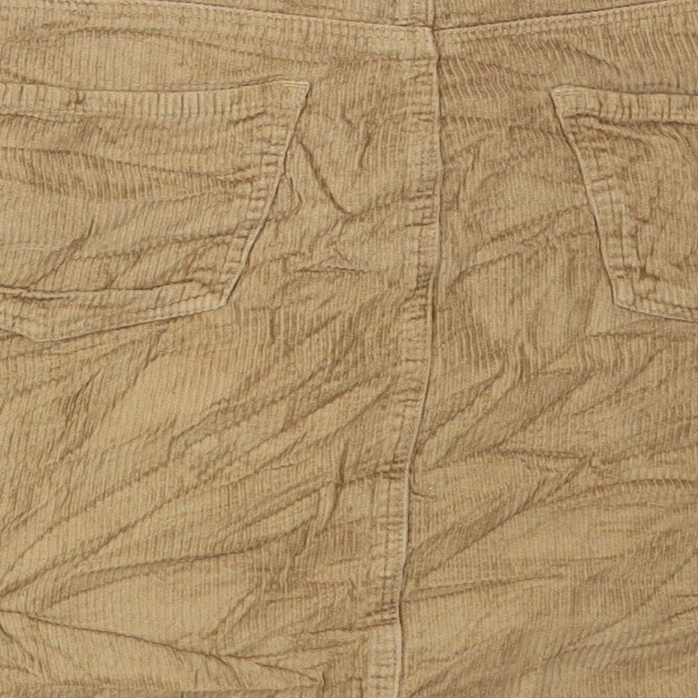 Pieces Womens Brown Cotton A-Line Skirt Size L Button