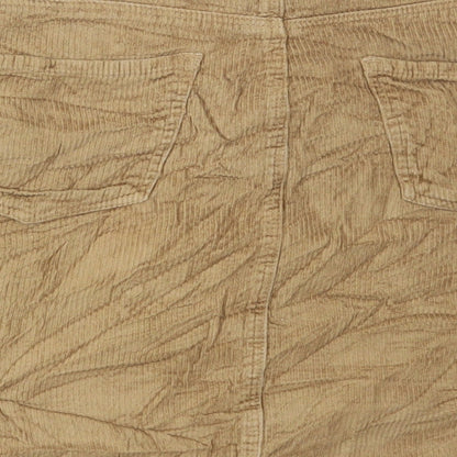 Pieces Womens Brown Cotton A-Line Skirt Size L Button