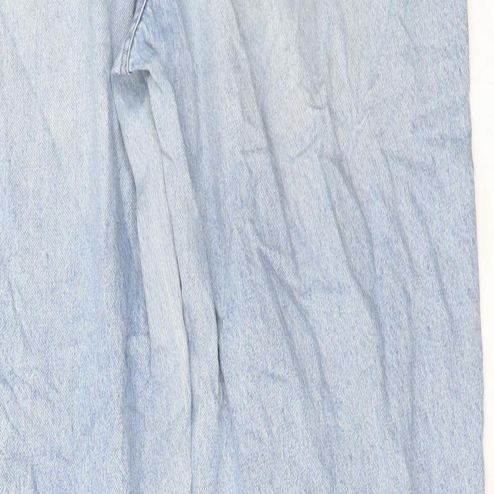 ASOS Womens Blue Cotton Straight Jeans Size 32 in L33 in Regular Button