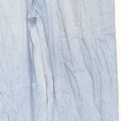 ASOS Womens Blue Cotton Straight Jeans Size 32 in L33 in Regular Button