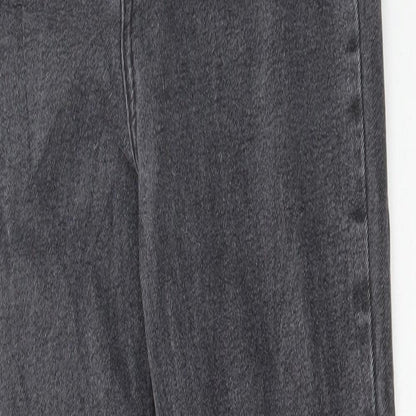 TU Womens Grey Cotton Mom Jeans Size 28 in L28 in Regular Button