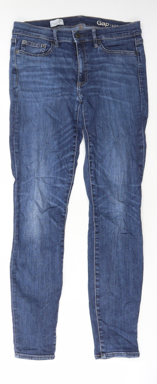 Gap Mens Blue Cotton Skinny Jeans Size 28 in L32 in Regular Button