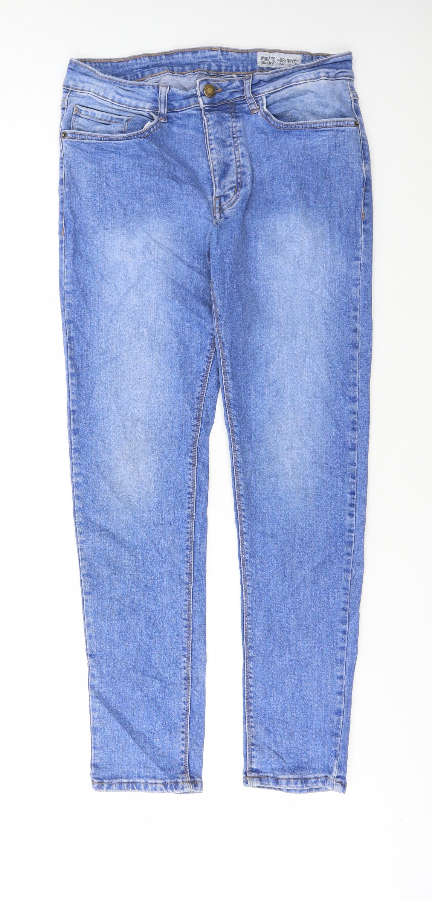 Denim & Co. Mens Blue Cotton Skinny Jeans Size 30 in L30 in Regular Button