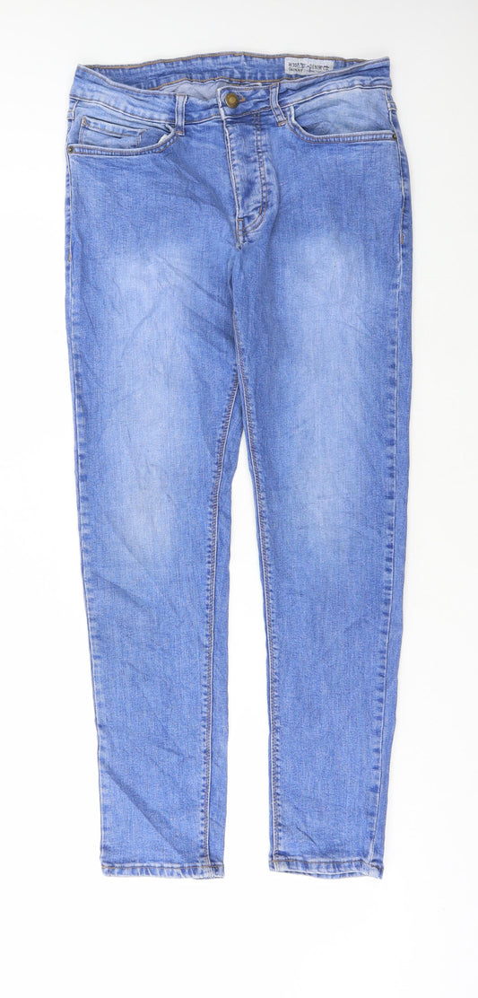 Denim & Co. Mens Blue Cotton Skinny Jeans Size 30 in L30 in Regular Button