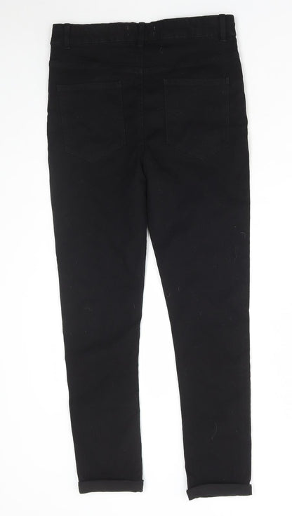 Studio Girls Black Cotton Skinny Jeans Size 12-13 Years Regular Button