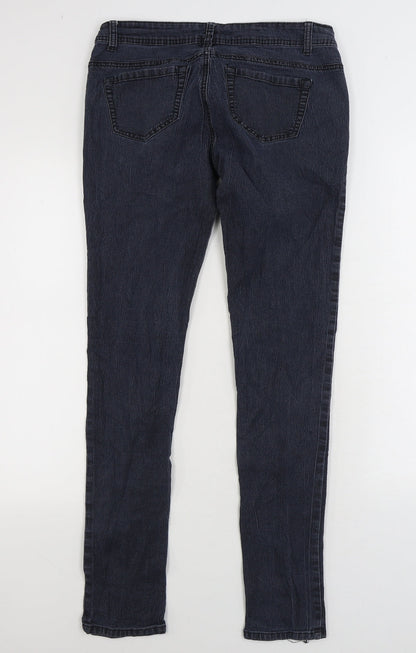 Denim & Co. Womens Blue Cotton Skinny Jeans Size 12 L30 in Regular Zip