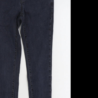Denim & Co. Womens Blue Cotton Skinny Jeans Size 12 L30 in Regular Zip