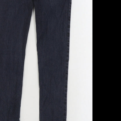 Denim & Co. Womens Blue Cotton Skinny Jeans Size 12 L30 in Regular Zip