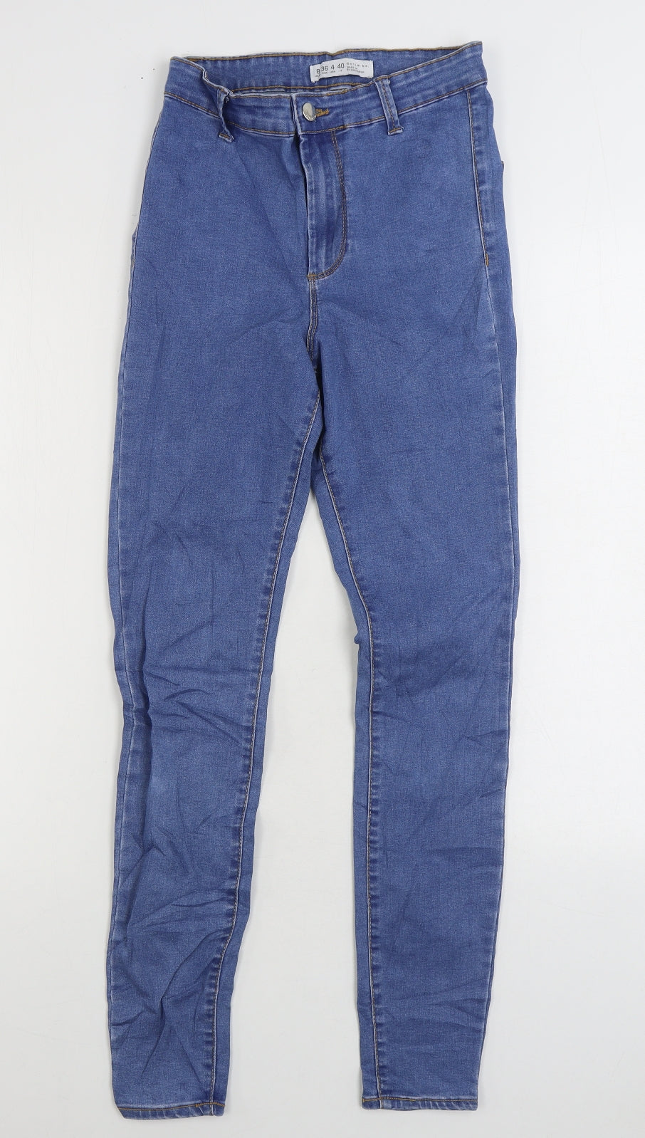 Primark Womens Blue Cotton Skinny Jeans Size 8 L27 in Regular Zip