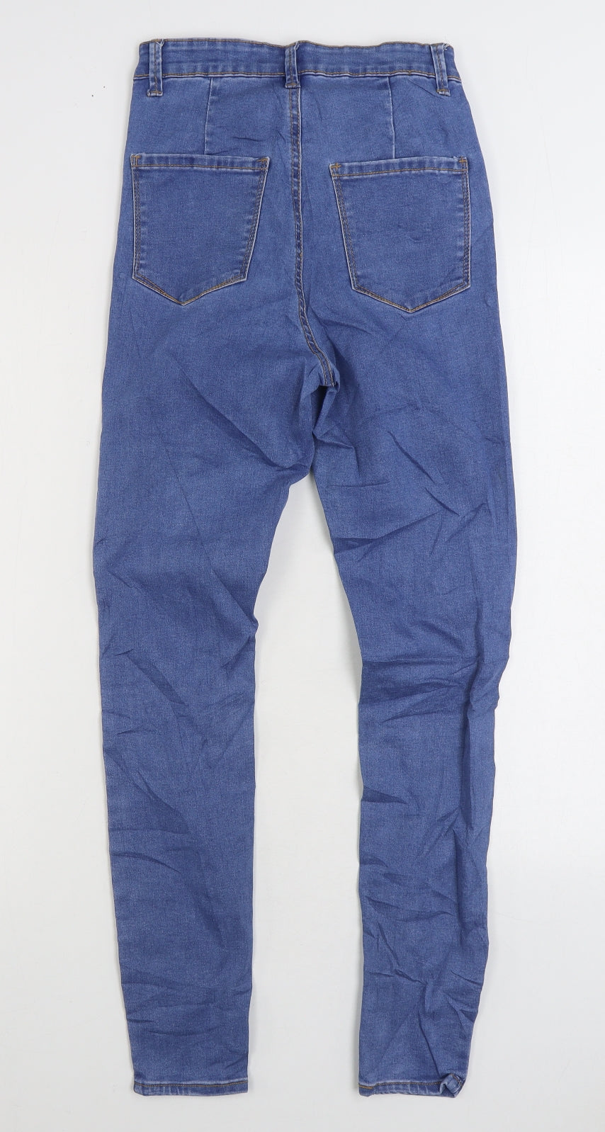 Primark Womens Blue Cotton Skinny Jeans Size 8 L27 in Regular Zip