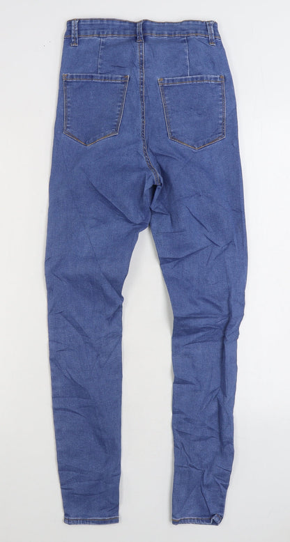 Primark Womens Blue Cotton Skinny Jeans Size 8 L27 in Regular Zip