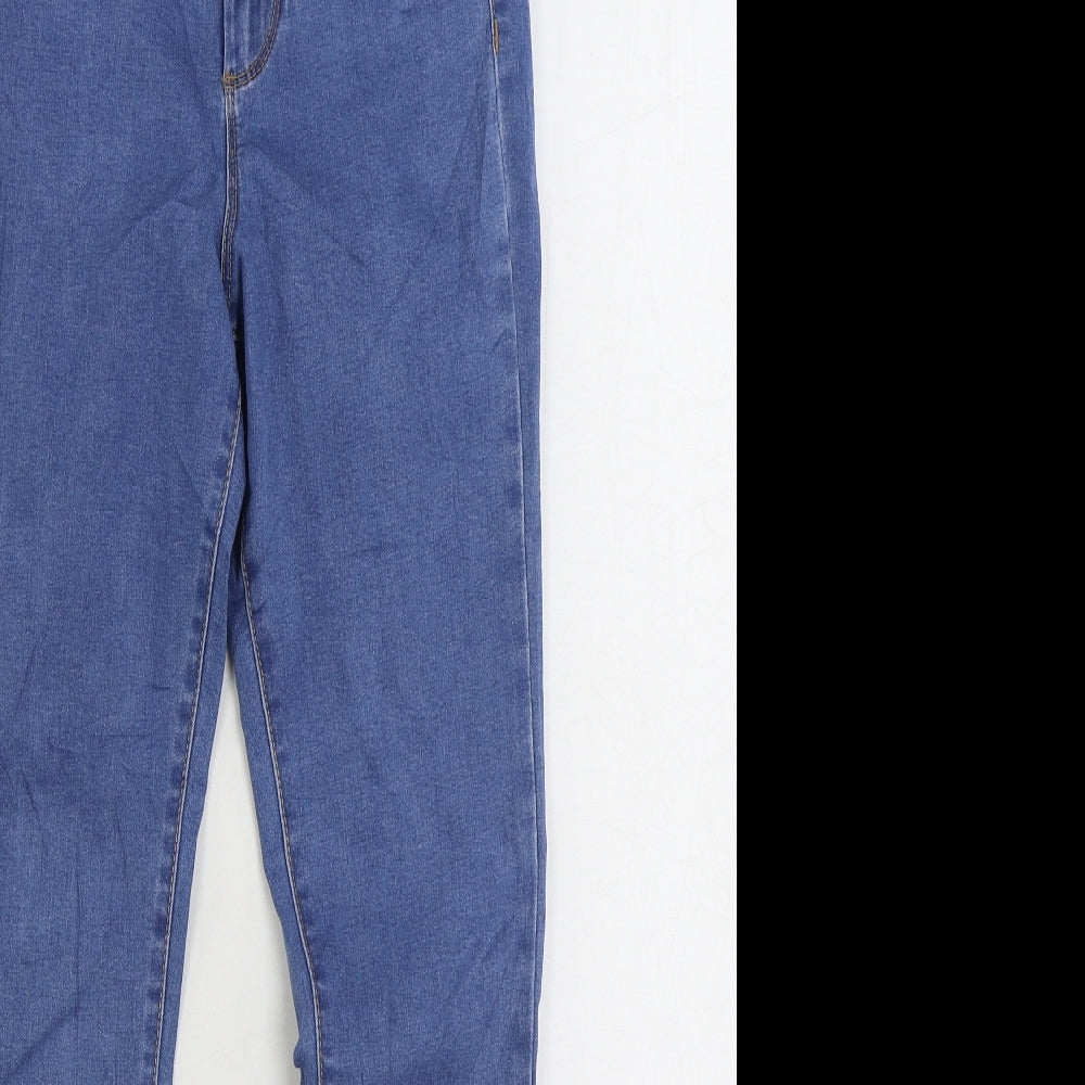 Primark Womens Blue Cotton Skinny Jeans Size 8 L27 in Regular Zip
