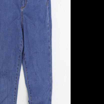 Primark Womens Blue Cotton Skinny Jeans Size 8 L27 in Regular Zip
