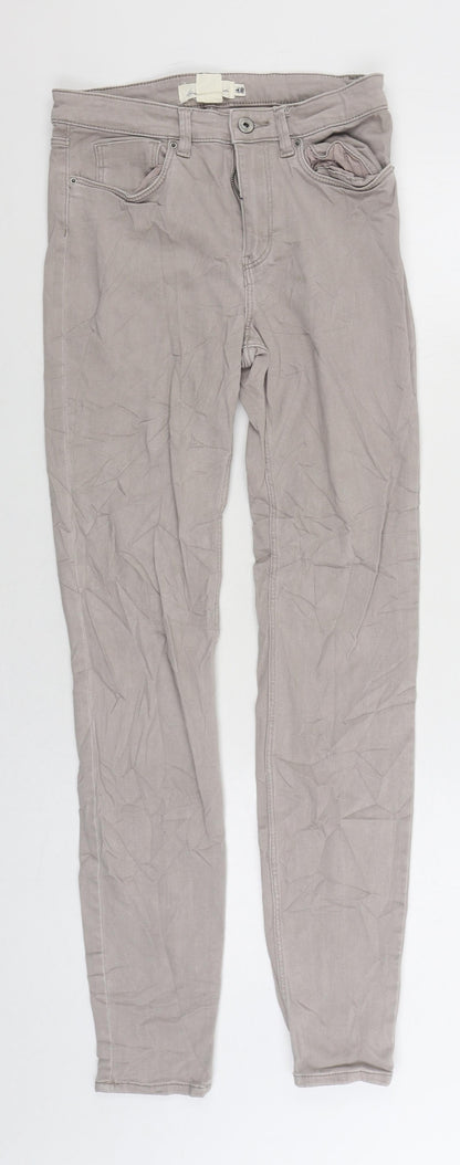 Womens UK Size 8 H&M Regular Fit Skinny Beige Jeans