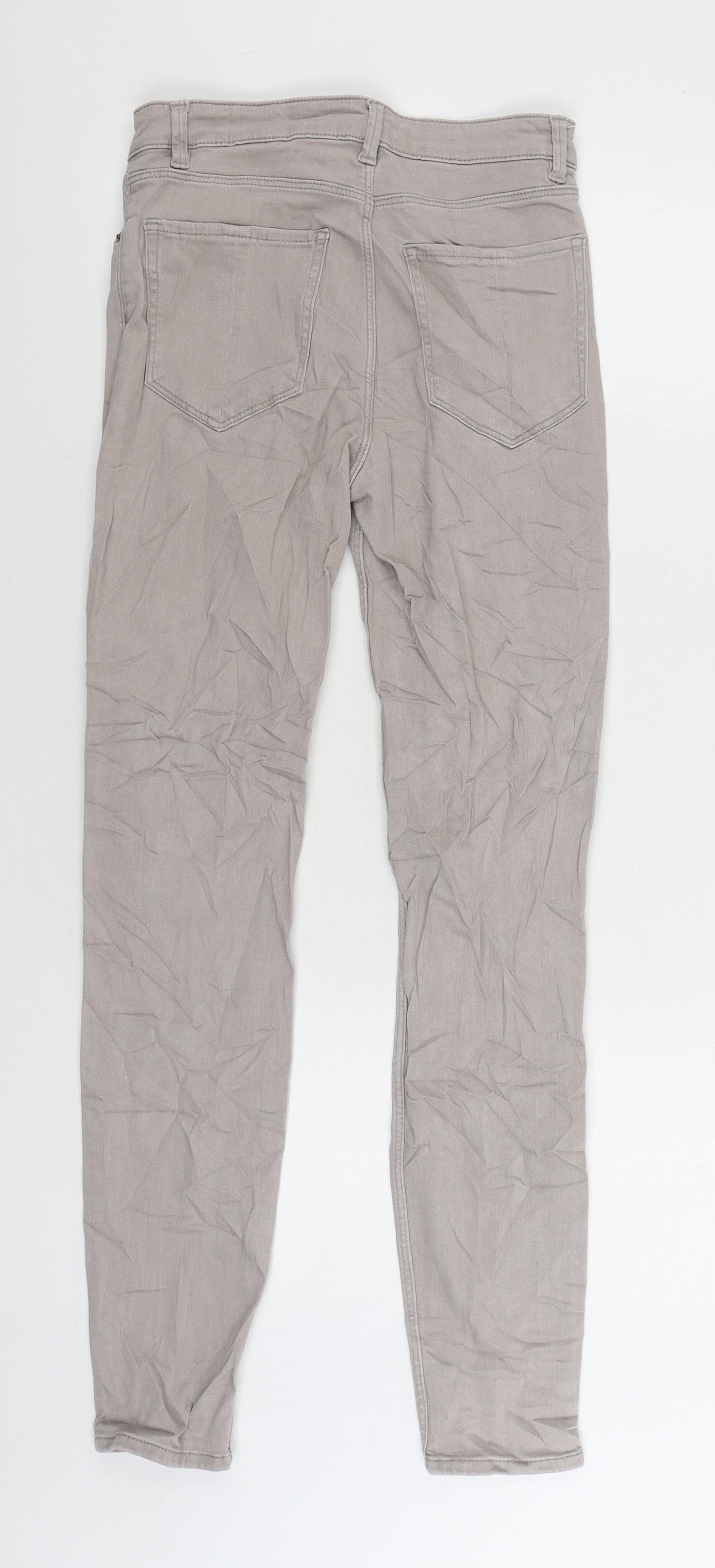 Womens UK Size 8 H&M Regular Fit Skinny Beige Jeans