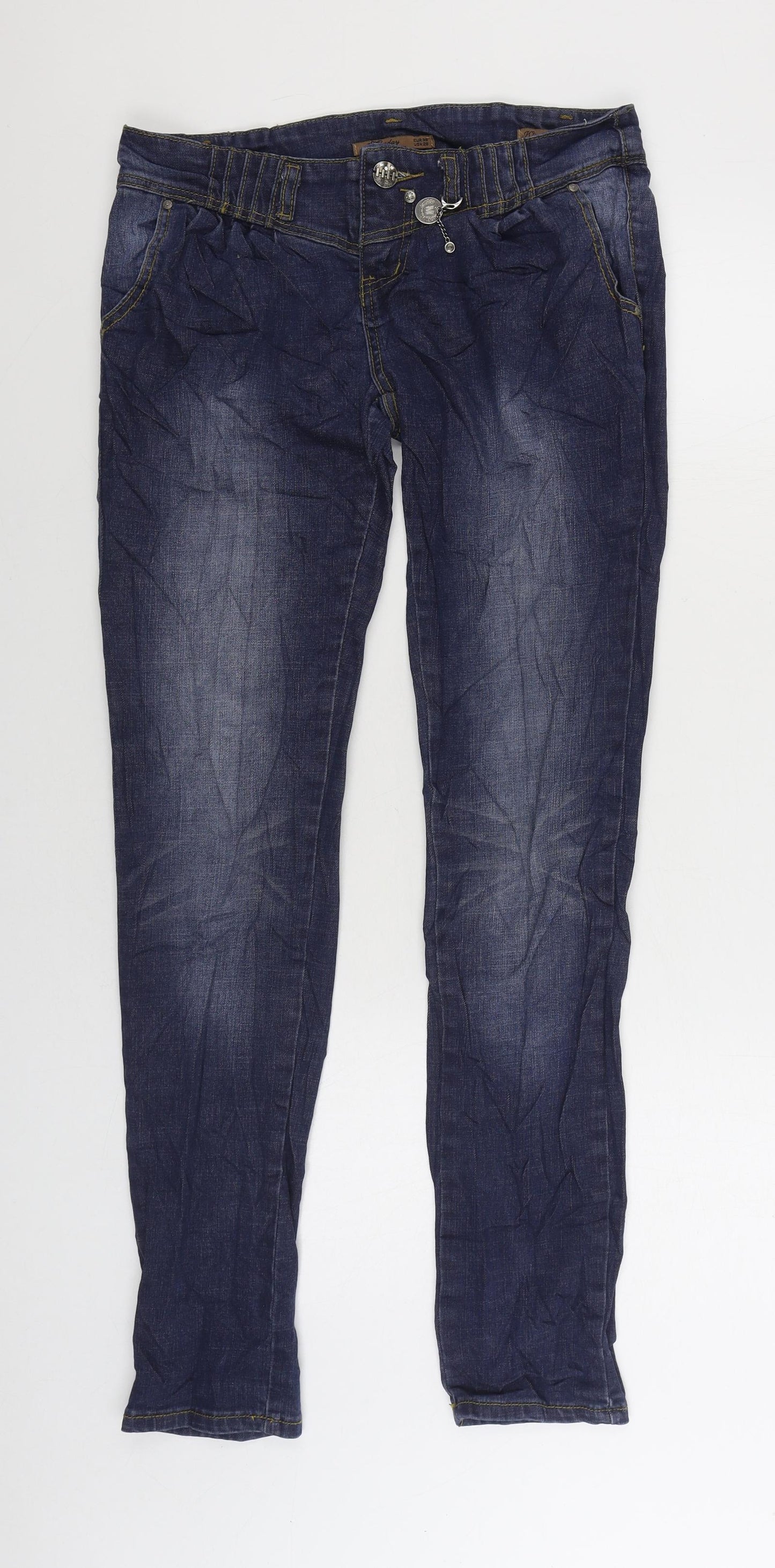 Womens UK Size 10 Monday Regular Fit Skinny Blue Jeans