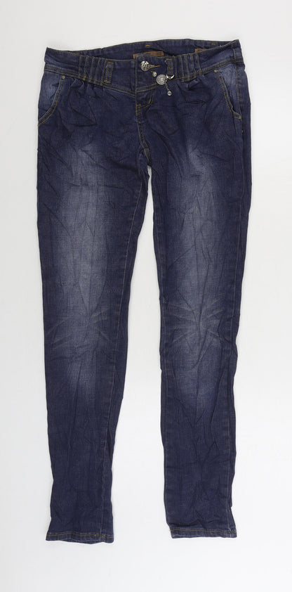 Womens UK Size 10 Monday Regular Fit Skinny Blue Jeans