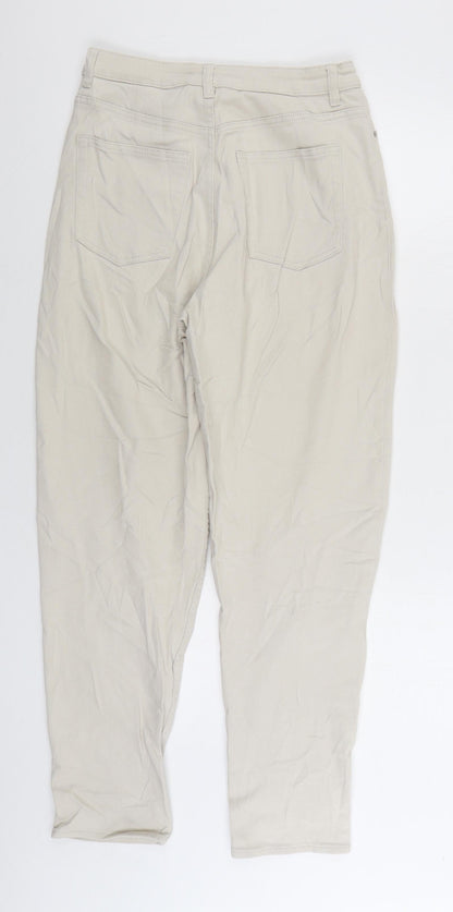 Divided by H&M Womens Beige Cotton Tapered Jeans Size 10 L28 in Regular Zip