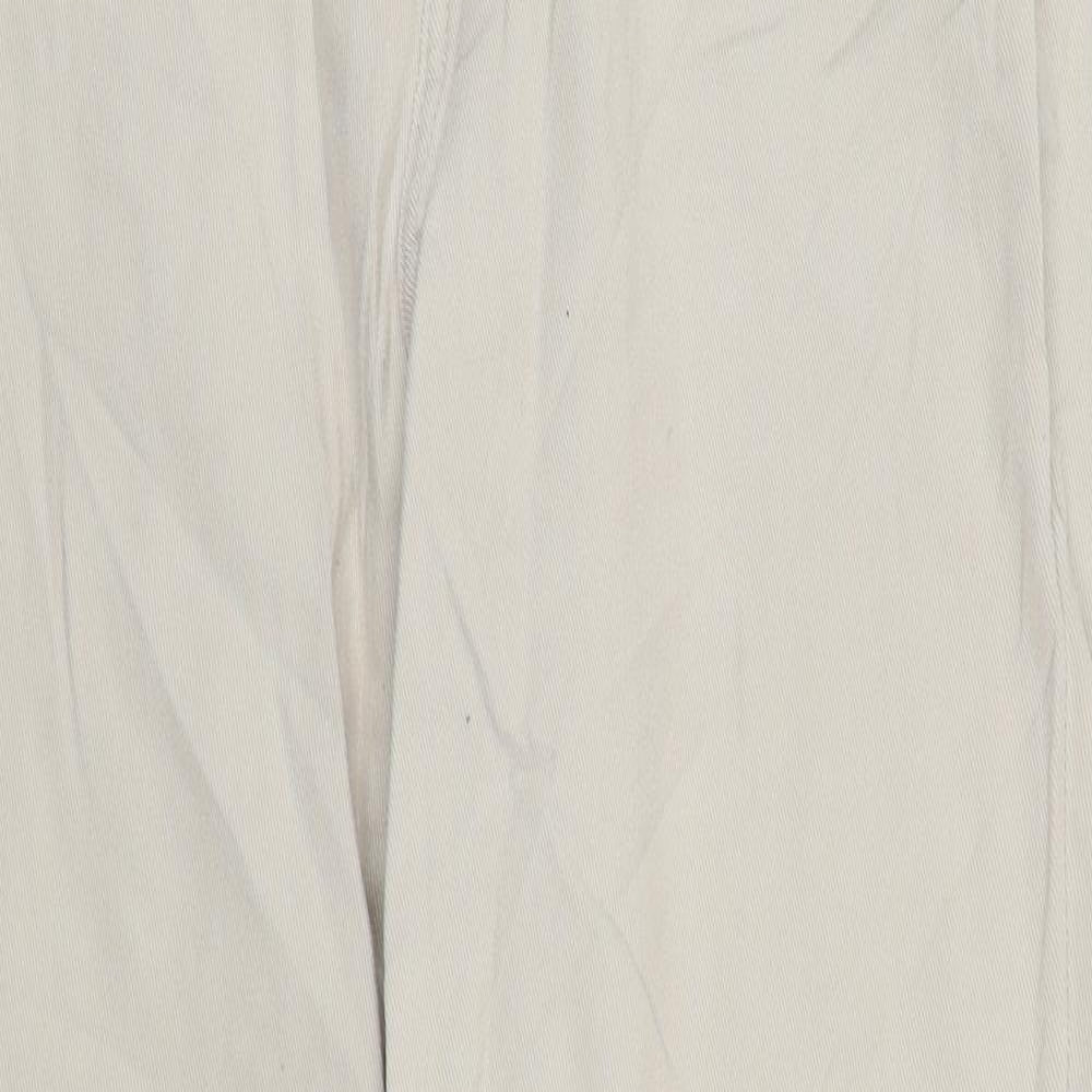 Divided by H&M Womens Beige Cotton Tapered Jeans Size 10 L28 in Regular Zip