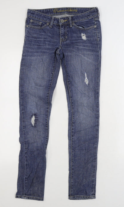 Gap Womens Blue Cotton Skinny Jeans Size XS L30 in Regular Zip