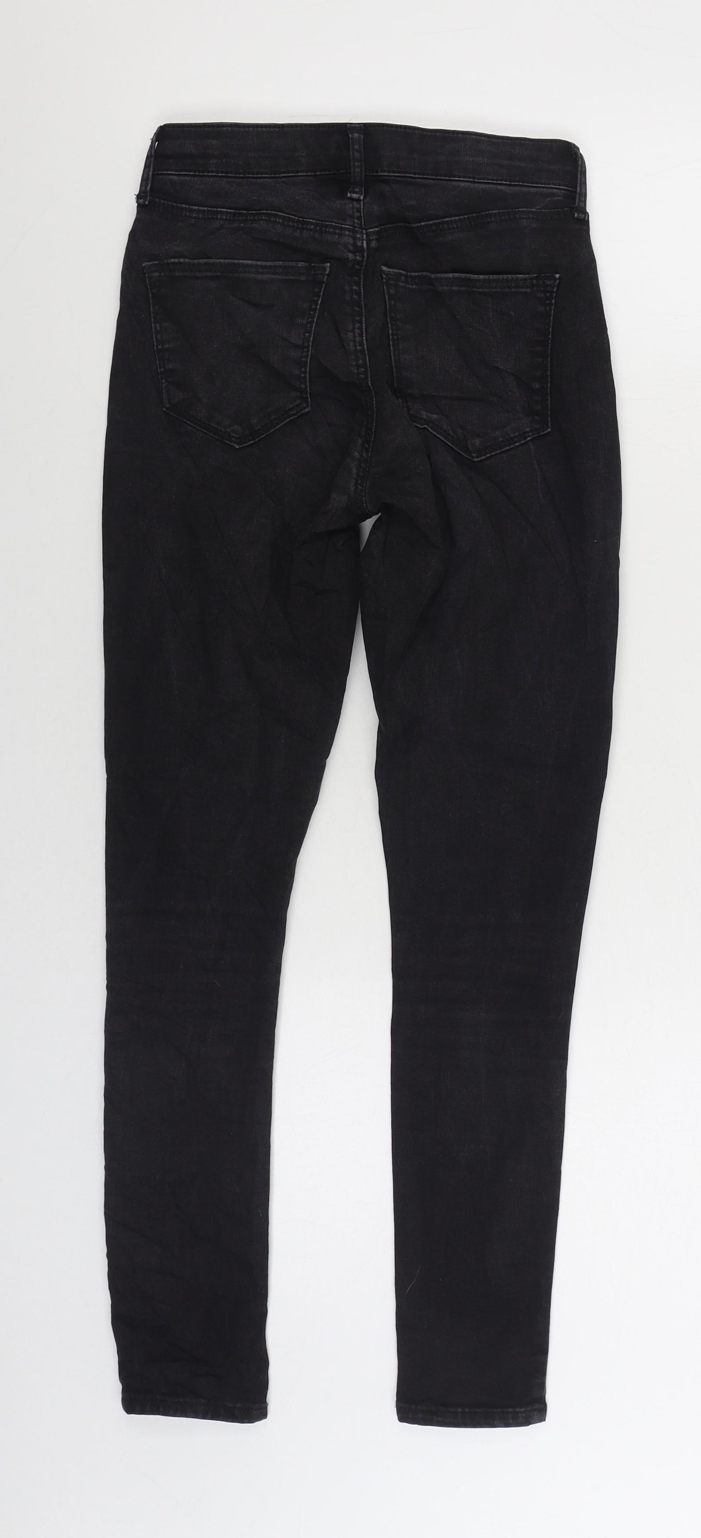 Topshop Womens Black Cotton Skinny Jeans Size 26 in L30 in Regular Zip
