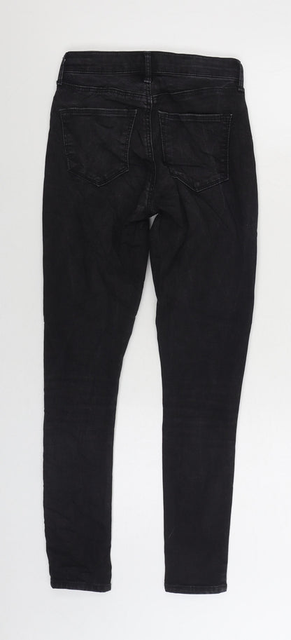 Topshop Womens Black Cotton Skinny Jeans Size 26 in L30 in Regular Zip