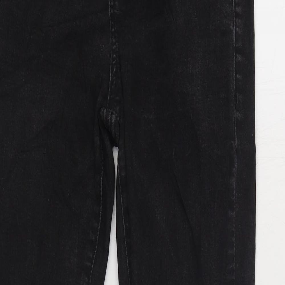 Topshop Womens Black Cotton Skinny Jeans Size 26 in L30 in Regular Zip