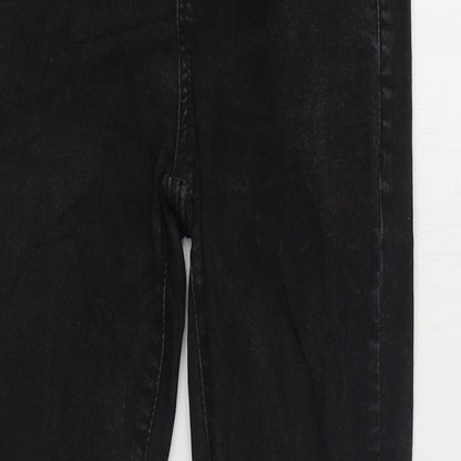 Topshop Womens Black Cotton Skinny Jeans Size 26 in L30 in Regular Zip
